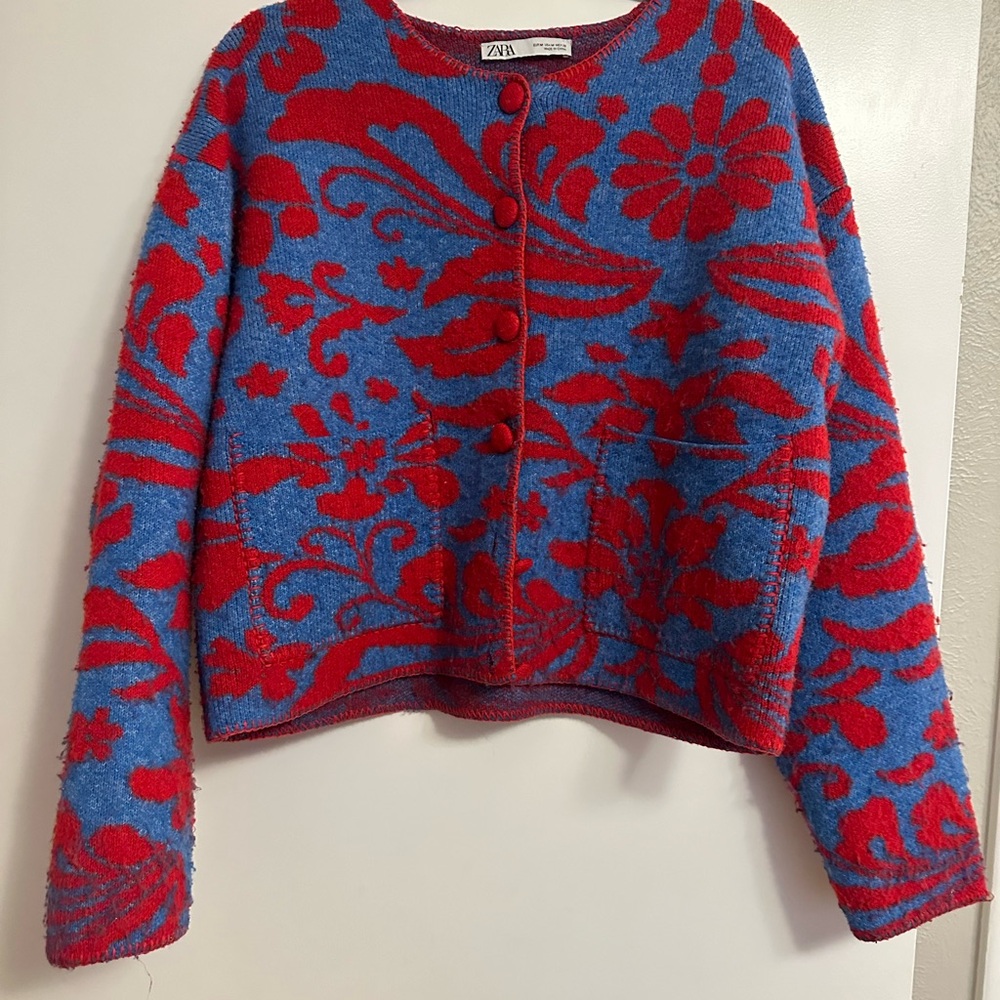 Zara Knit Jacquard Jacket